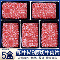 澳洲进口和牛M9腹部肉雪花牛肉片200g*5盒