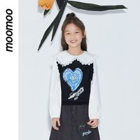 百亿补贴：莫莫 美特斯邦威旗下moomoo童装毛织背心秋女童全棉柔软花边毛衣