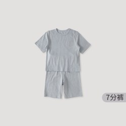 巴厘小猪 儿童睡衣夏季薄款婴幼儿短袖套装男女宝宝家居服 蒲霜蓝 80