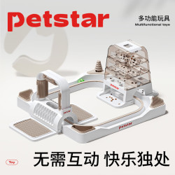 PETSTAR 益智游乐园漏食猫咪玩具 自嗨解闷逗猫棒多功能蹭痒器