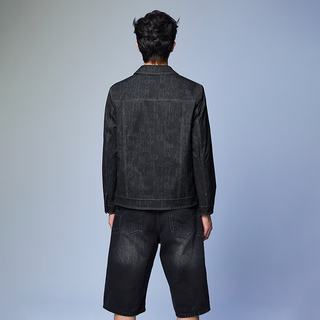 海澜之家 POWER YOUNG系列 翻领休闲夹克 黑色花纹 L