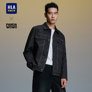 HLA海澜之家 HWJAW3J041A 翻领夹克 牛仔蓝花纹 L