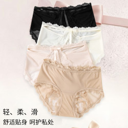 UFEEL 低腰镂空无痕蕾丝女士内裤 白+肤+粉 XL 3条装