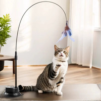 京东 宠奇拉吸盘逗猫棒长杆猫咪玩具自嗨解闷神器消耗体力带铃铛耐咬宠物用品 滴胶吸盘底座+小鱼逗猫棒