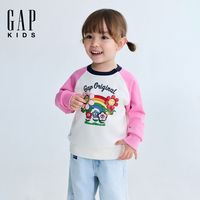 百亿补贴：Gap 女幼童2026春季新款logo宽松撞色插肩袖圆领卫衣儿童装860991