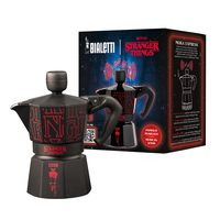 Bialetti 比乐蒂 Moka Express Stranger Things 3 杯音乐旋钮带 USB-C 充电功能 非感应 3 杯(130 毫升),黑色