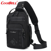 coolbell COOL BELL斜挎男生时尚胸包商务单肩小包户外轻便运动斜跨包 CB-7201黑色