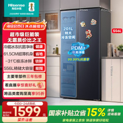 海信 双开门大容量冰箱一级节能556升 BCD-556WFK1DP 556L