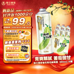 珠江啤酒 10.8度 珠江原浆苦瓜青瓜味啤酒 980mL*6罐 整箱装 京东自营