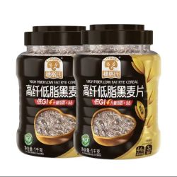 SHEGURZ 精选SHEGURZ 进口澳洲高纤黑麦片 低GI黑麦片 1000g*2罐 健身达人必备 有赠品