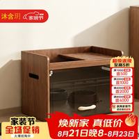 沐含玥 猫砂柜防臭半封闭阳台宠物收纳柜中古奶油风猫厕所猫砂盆一体柜