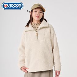 OUTDOOR PRODUCTS 抓绒衣秋冬女士立领半开领套头羊羔绒抓绒卫衣