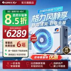 格力 中央空调家用客厅风管机一级3匹一拖一K系列风静享