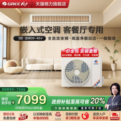 格力 中央空调家用客厅风管机一级能效3匹一拖一冷暖变频C3+