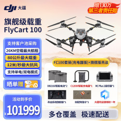 大疆 无人机 DJI 大型载重无人机 FlyCart100 旗舰套装 80公斤 双电长续航 标配FC100降落伞 (充电器版)