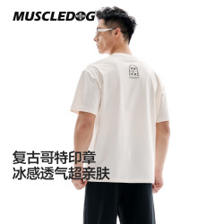 肌肉狗 运动T恤男26年新款美式宽松短袖训练健身衣