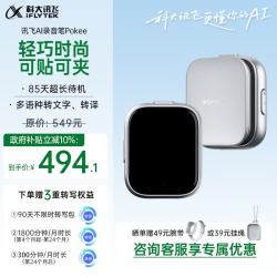 科大讯飞 AI录音笔Pokee 小巧便携录音笔豆卡片 讯飞转文字会议纪要会议记录神器录音设备耳机