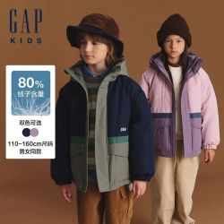 Gap 男女童防风防泼水连帽羽绒服 645579