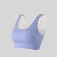 jSC 收副乳运动文胸包裹小波浪运动内衣一体杯胸垫假两件瑜伽背心