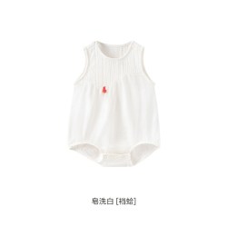 英氏 婴儿短袖哈衣夏季薄包屁衣连体衣婴幼儿纯棉爬服