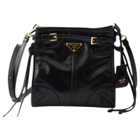 PRADA 普拉达 Bonnie 牛皮革 黑色 女士手提包