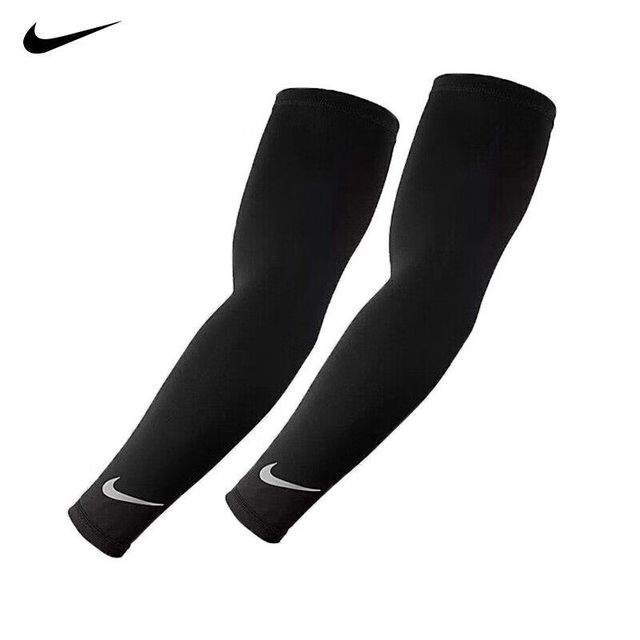 NIKE 篮球护臂训练跑步健身透气臂套 防晒护肘 黑色两只装