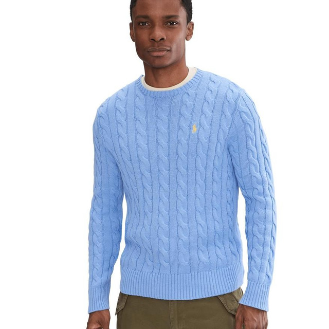 RALPH LAUREN 男士缆线编织棉质毛衣