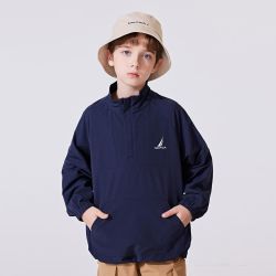 NAUTICA 男女童运动套头卫衣春秋户外半开拉链外套儿童立领外套