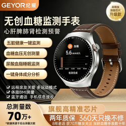 纪耀（GEYOR）血糖监测智能手银色棕皮