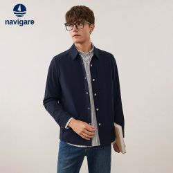 navigare 意大利小帆船休闲薄款翻领夹克男2023春季休闲藏青色外套