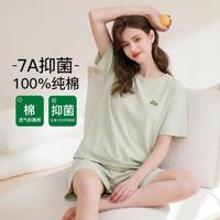 芬腾 7A抑菌纯棉女士圆领短袖睡衣套装