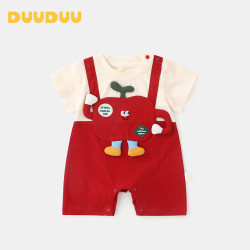 DUUDUU 婴儿衣服短袖哈衣夏季可爱外出服宝宝卡通连体衣新生儿爬服夏装