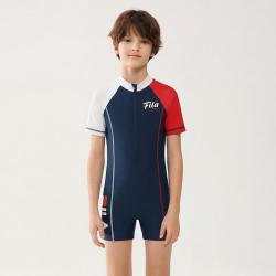 FILA 男中大童（140-165）舒适儿童连体泳衣