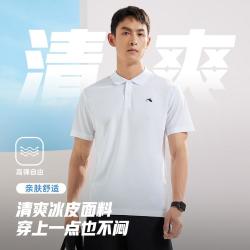 361° 夏季休闲翻领男式简约百搭短袖男款休闲运动T恤上衣
