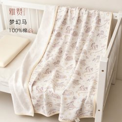雅赞 纱布毯夏季a类婴儿薄毯子100%纯棉空调被幼儿园儿童午睡毯