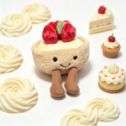 邦尼兔 美食系列 趣味食物 法国巴黎限定甜品 软萌草莓挞玩偶