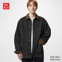 优衣库 休闲茄克/水洗产品男装女装/外套夹克488829 09 黑色 XS