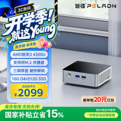 磐镭 WO5 AMD锐龙Ryzen 3 4300U迷你主机企业商用办公网课学习台式机电脑mini小主机 16G+512G