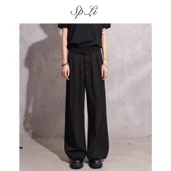 SP.LI SPLI排扣设计宽松休闲裤男夏季显瘦潮直筒休闲裤