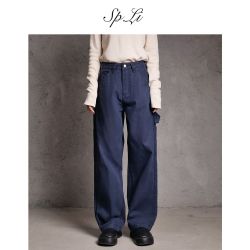 SP.LI SPLi重磅珠蒂纹帆布法工裤男春夏黑色复古水洗休闲裤