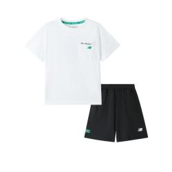new balance nb童装儿童男女T恤短袖短裤套装中性套装两件套