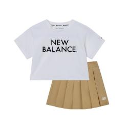 new balance NB童装女童夏季甜美休闲舒适套装T恤+短裙两件套