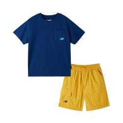 new balance nb童装男女儿童夏季中性时尚短袖T恤短裤套装