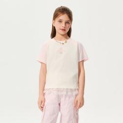 new balance NB童装女童2026年夏季新款休闲拼色甜美短袖T恤