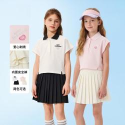 new balance NB童装女童26年夏新款甜美POLO上衣+百褶裙运动风套装