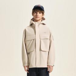 new balance NB童装男女儿童春秋款工装风大口袋夹克梭织连帽外套