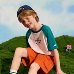new balance NB童装男女童2026年夏新款印花插肩套头短袖T恤
