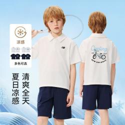 new balance NB童装男女中大童26夏新款POLO衫T恤凉爽透气