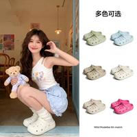 朴西 情侣洞洞鞋女夏季厚底增高踩屎感拖鞋情侣款户外沙滩鞋男凉拖