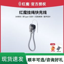 努比亚 红魔挂绳数据线快充适用typec充电二合一华为短线便携3A